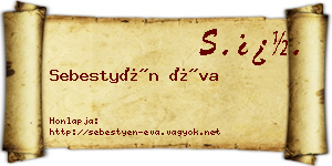 Sebestyén Éva névjegykártya