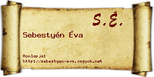 Sebestyén Éva névjegykártya