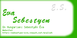 eva sebestyen business card