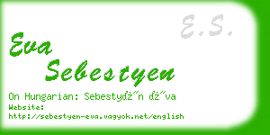 eva sebestyen business card